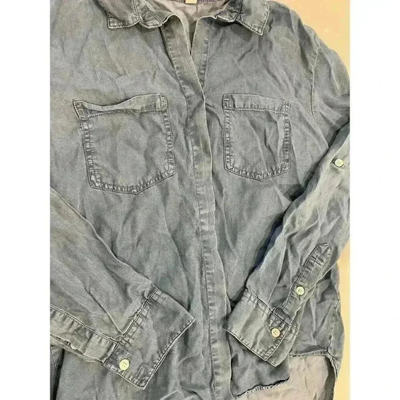 Thread and Supply Denim Chambray Button Up Shirt Women’s Size Small - Picture 2 of 6